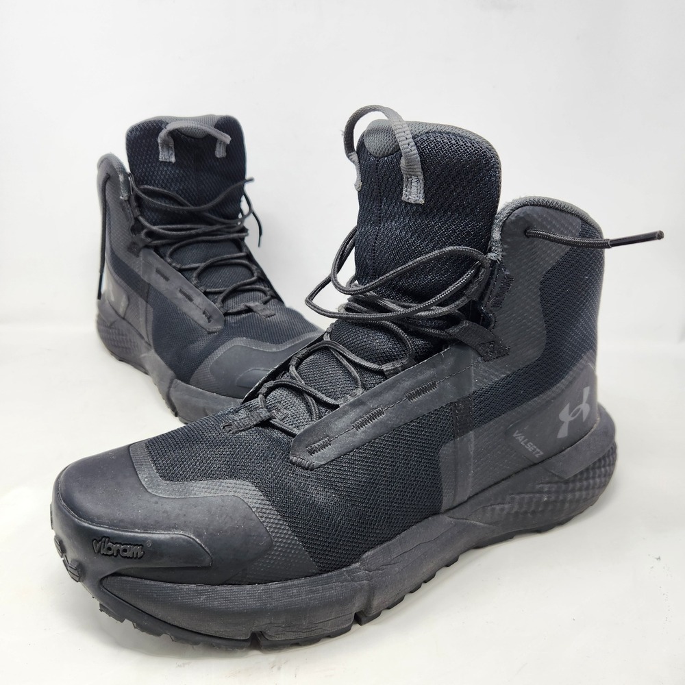 Under Armour Micro G Valsetz Mid Black Tactical Boots 3027382-001 Mens 10 Vibram